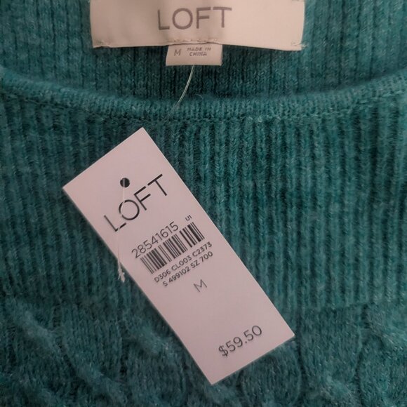 LOFT Sweater Boatneck Teal Size Medium Soft and Cozy! - Picture 5 of 7